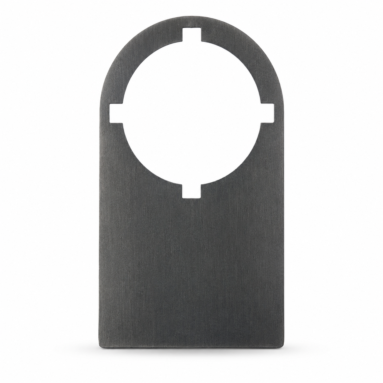 Schwarzes Beschriftungsschild aus eloxiertem Aluminium für 22-mm-Taster und Drehschalter