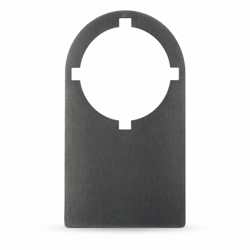 Schwarzes Beschriftungsschild aus eloxiertem Aluminium für 22-mm-Taster und Drehschalter