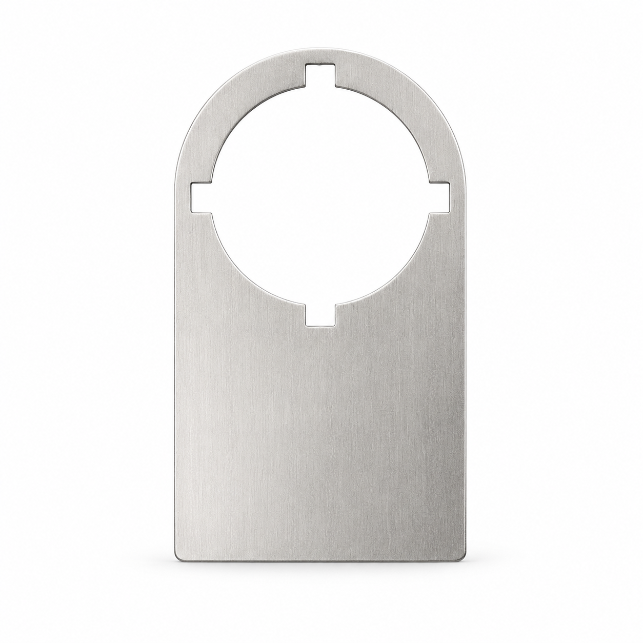 Silbernes Aluminium-Schild für 22-mm-Bedienelemente mit Lasergravurfläche